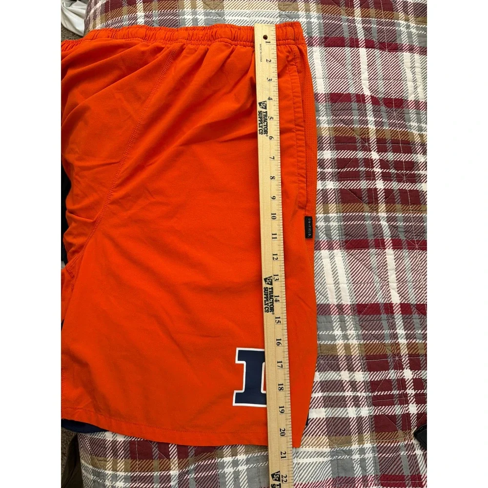 Nike Illinois Fighting Illini Dri-FIT On-Field Shorts Orange Navy Mens XXL